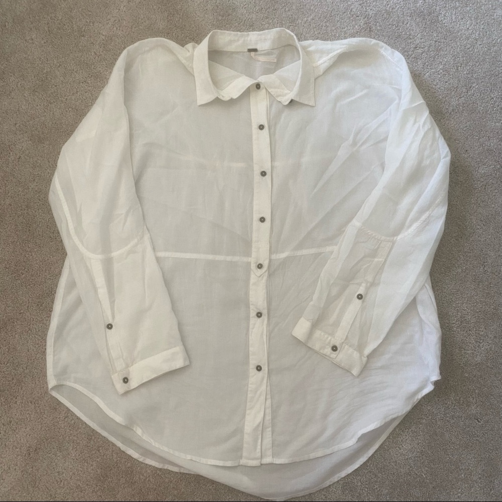 Free People oversized white button down